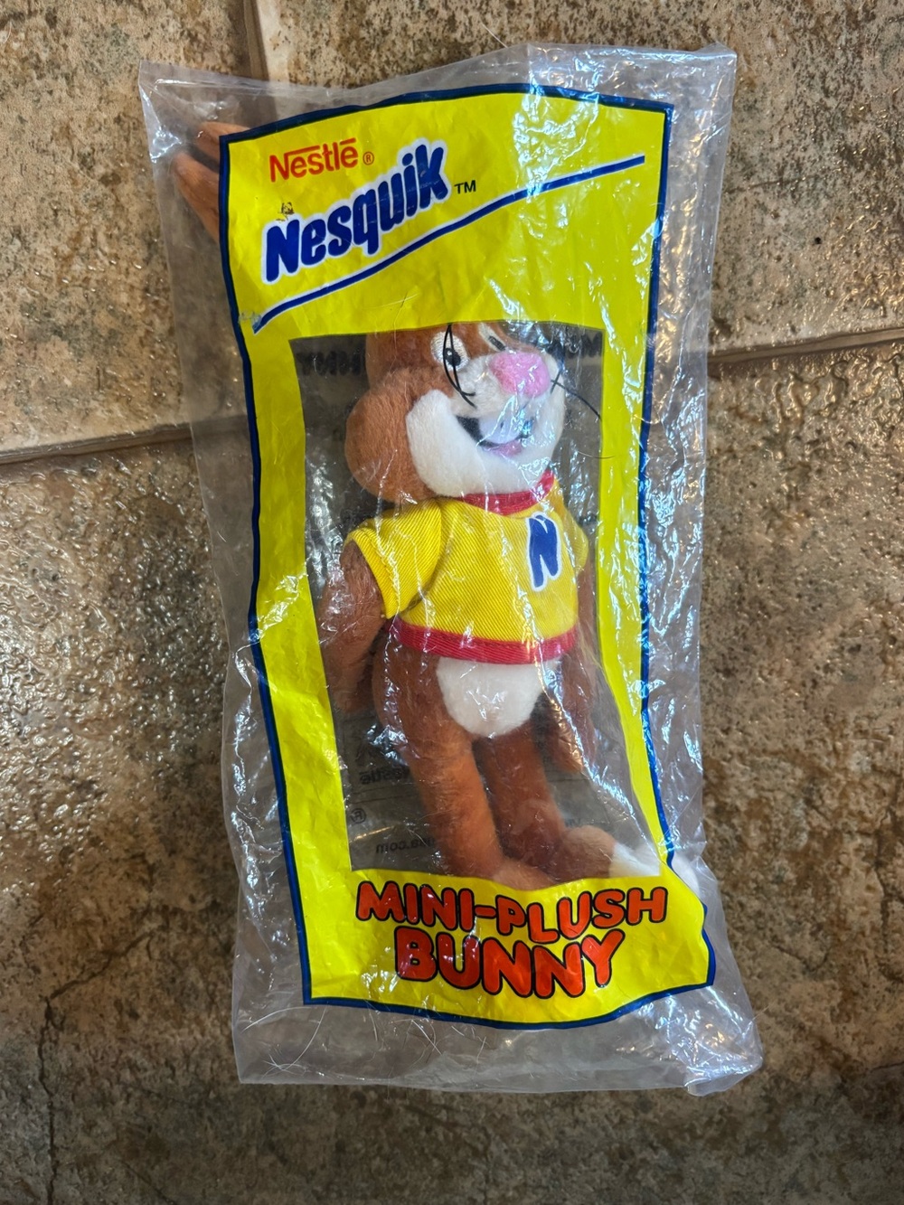 Vintage NEW in Sealed Package Nesquik Bunny Plush Premium Advertising Toy